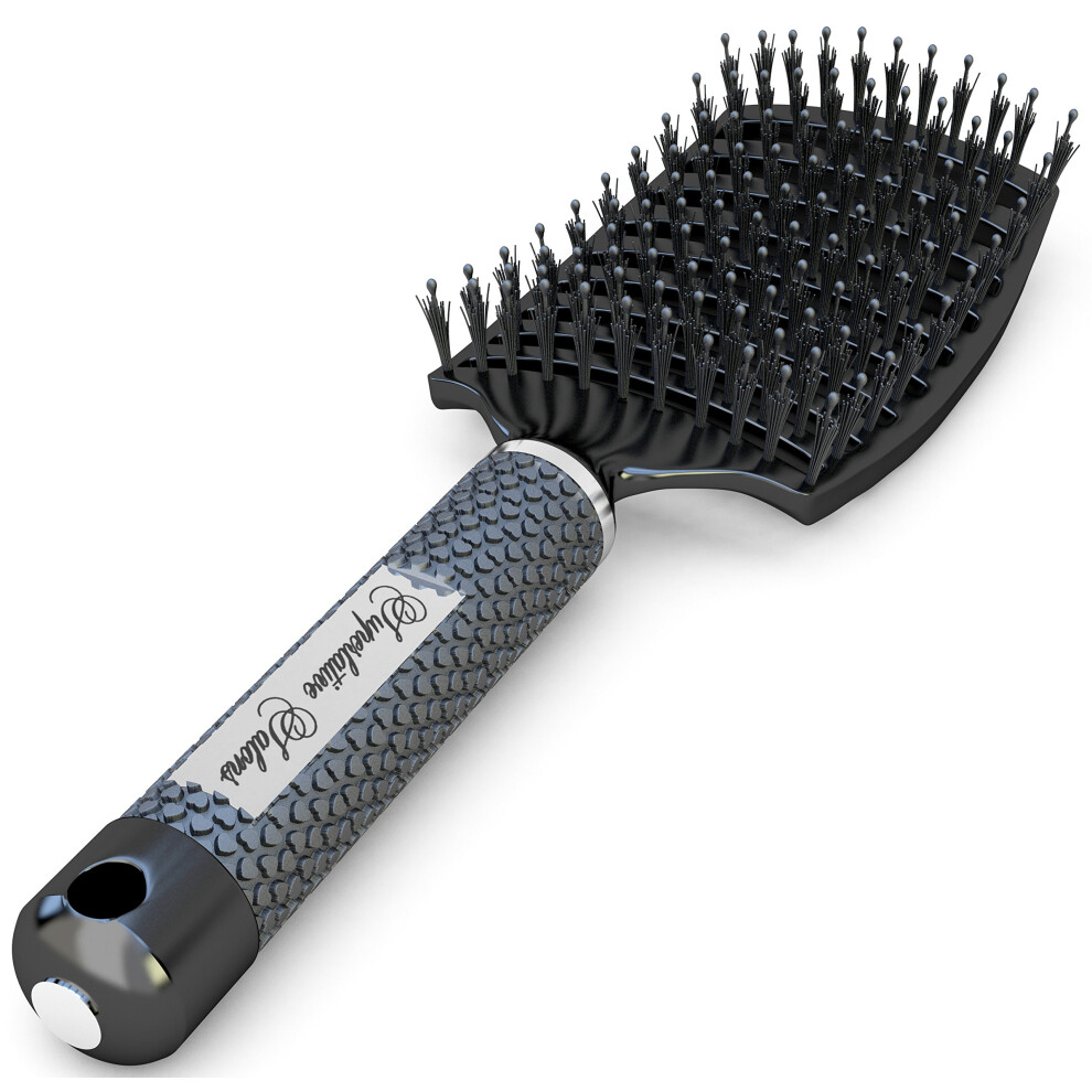 Boar Bristle Brush for Thick Hair, Vented Design for Fast Blow Drying and Gentle Detangling