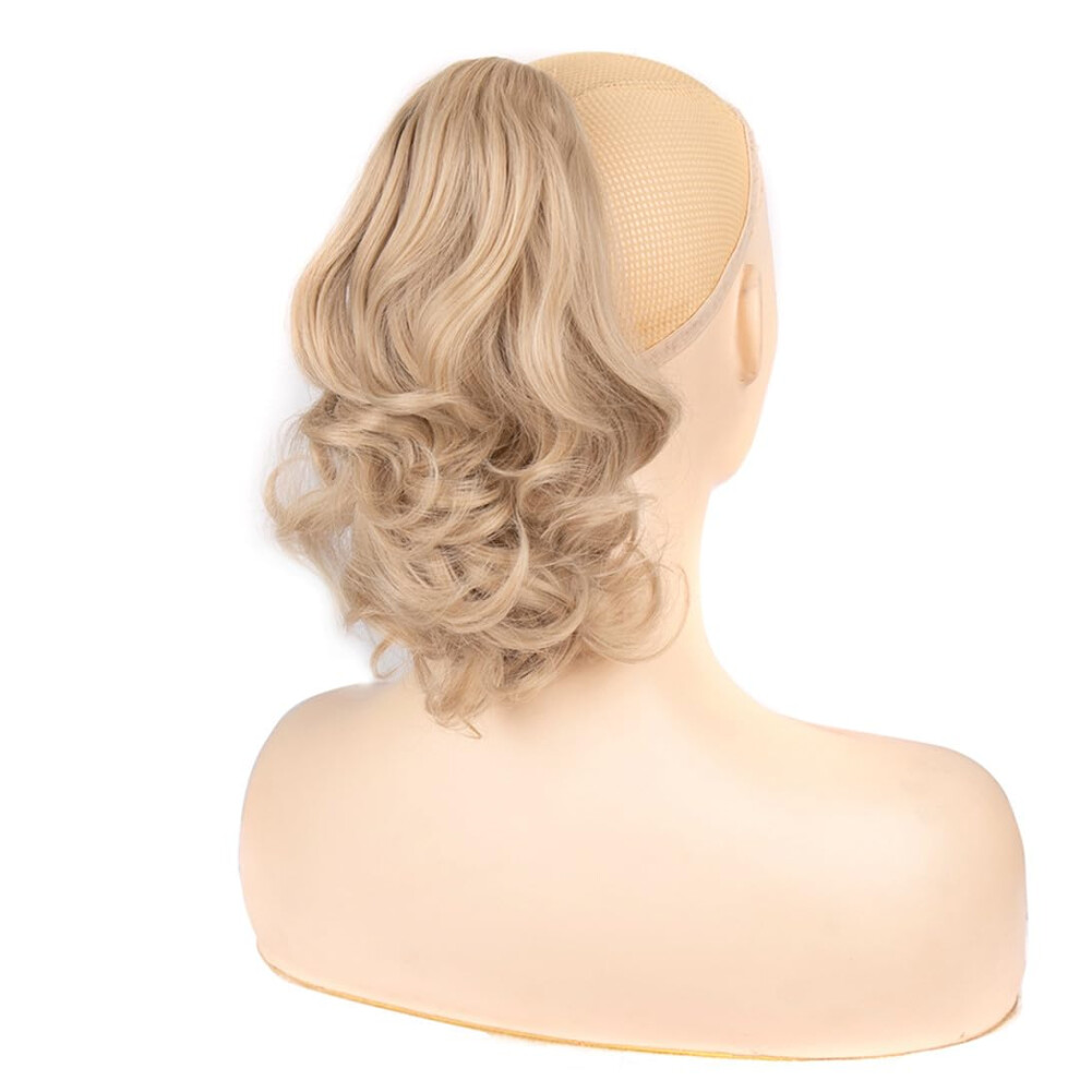 Unisex Clip In Ponytail Hair Extension Wavy Synthetic Hairpiece For Women With Natural Texture