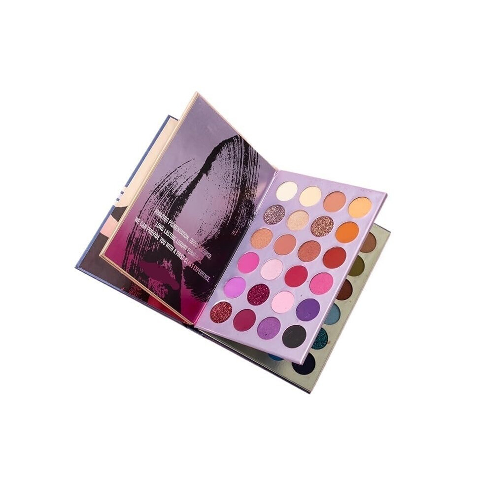 Pink 72 Color Folding Eyeshadow Palette With Pearlescent Shimmer, 3 Layer Travel Friendly Makeup Book