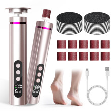 Electric Foot Callus Remover 2 in 1 Pedicure Kit with 9Speed 13000RPM Rechargeable 2000mAh Battery