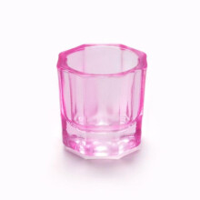 Pink Crystal Nail Dappen Dish Glass Cup for Acrylic Nails with NonSlip Base and Easy Clean Surface
