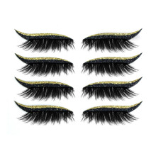 Glitter Eyeliner Stickers for Eyes Waterproof Reusable Gold Eyeliner and Eyelash for Party