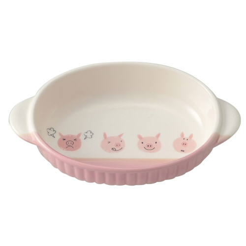 Small Ceramic Gratin Dish Oven Safe Pig Design Heat Resistant Bakeware