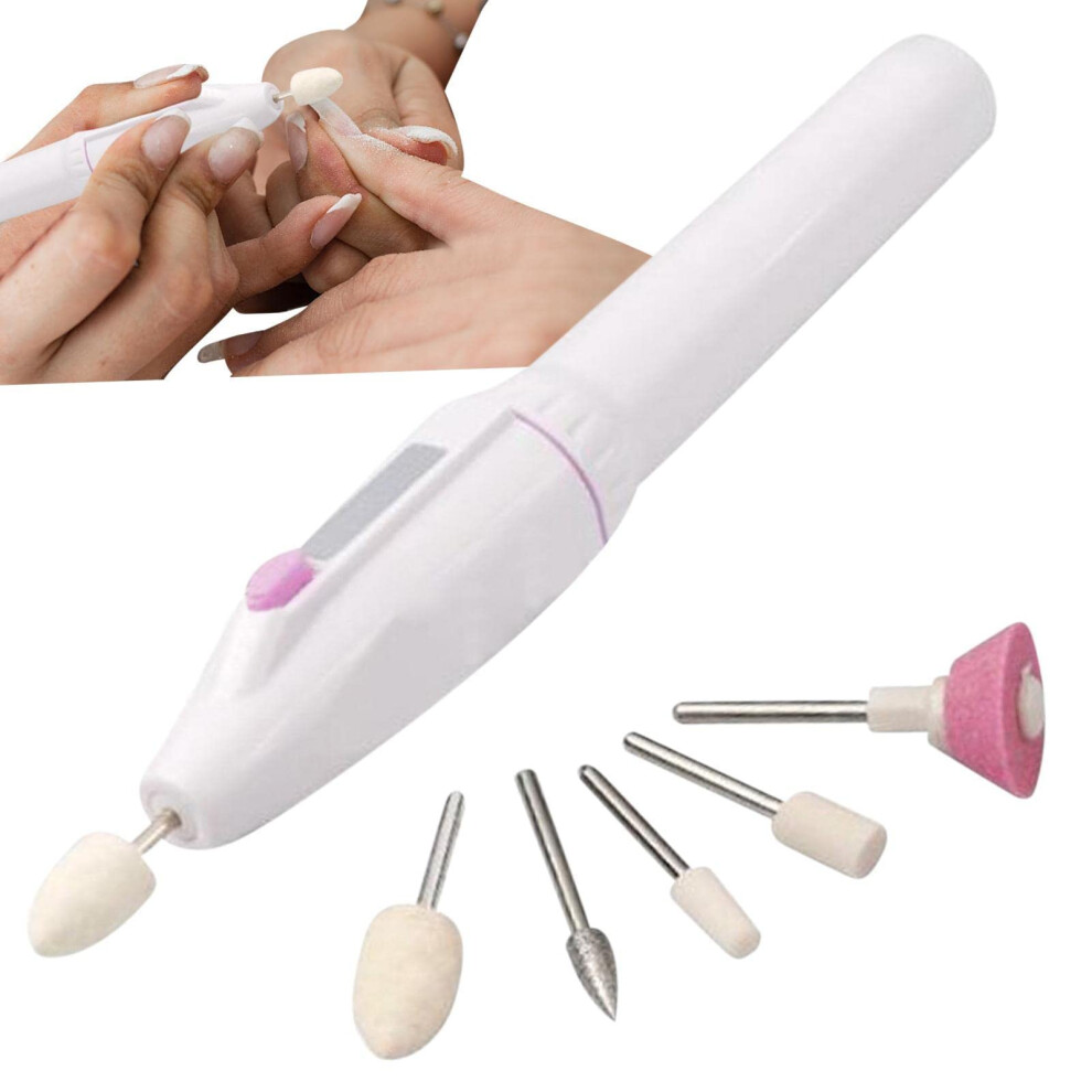 Electric Nail File Set with Interchangeable Polishing Heads for Precise Shaping and Quiet Operation