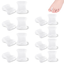 Gel Toe Separators for Overlapping Toes and Pain Relief, Soft Gel Spacer with Toe Alignment Support, 8 Pcs
