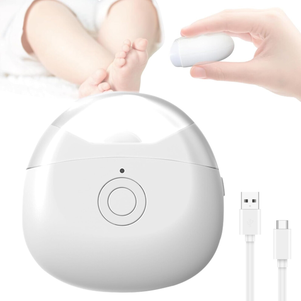 Electric Nail Clipper with Safe Curved Blade, Dual Speed, USB Rechargeable LED Light for All Ages