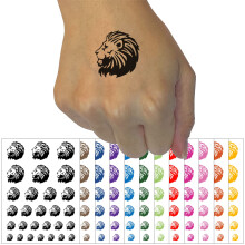 Lion Head Temporary Tattoo Sheet Waterproof Fake Tattoos Decals White LongLasting Body Art
