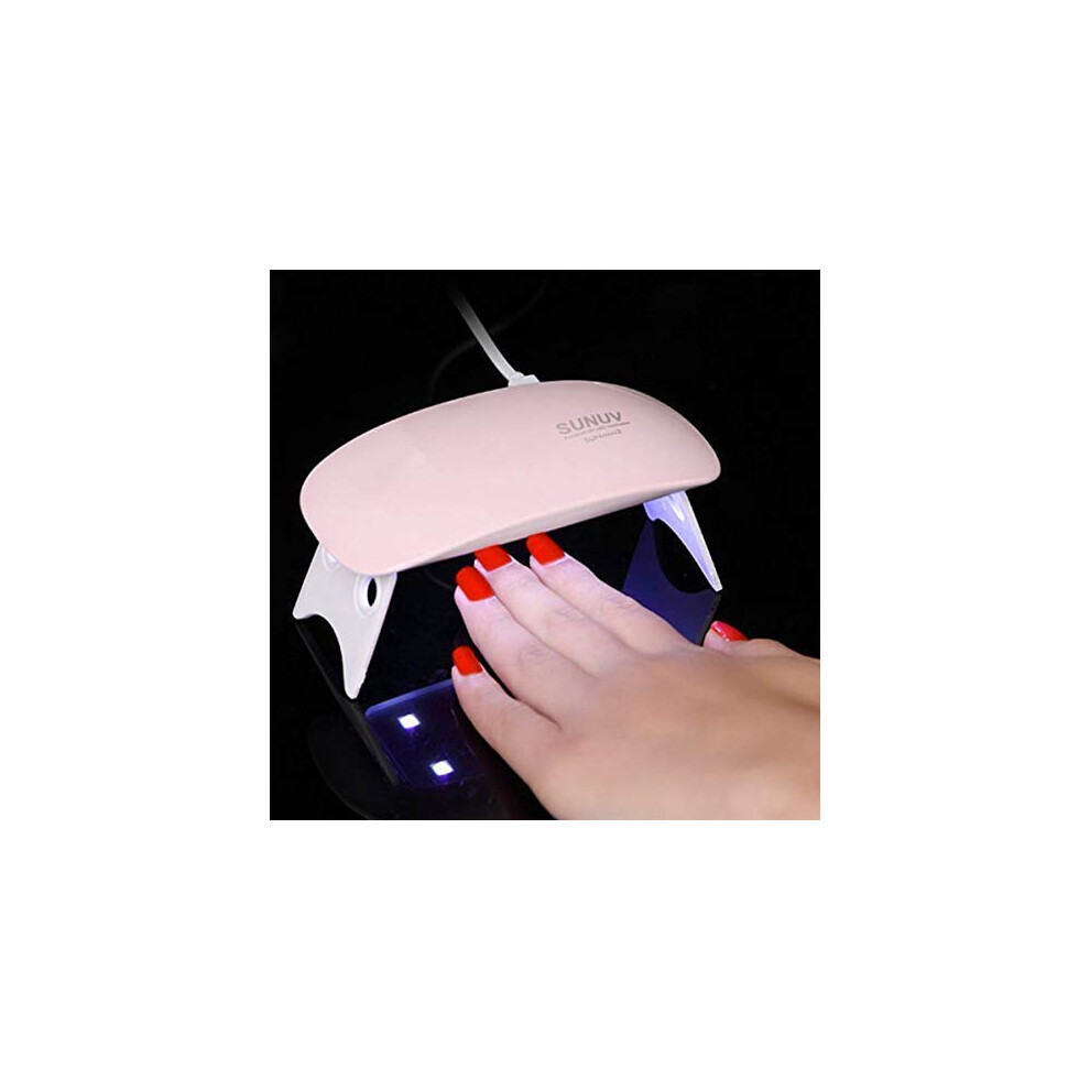 UV LED Nail Lamp 6W Mini Gel Polish Dryer with USB Power, Dual Wavelength, Timer, Multicolor