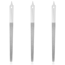 Diamond Nail File Set Stainless Steel 6 Inch Pointed Tip Double Sided for Manicure Pedicure