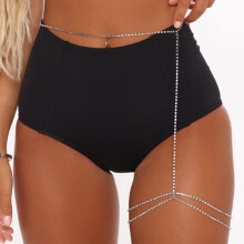 Sparkling Rhinestone Body Chain for Women Layered Waist and Thigh Jewelry Sexy Belly Leg Accessory