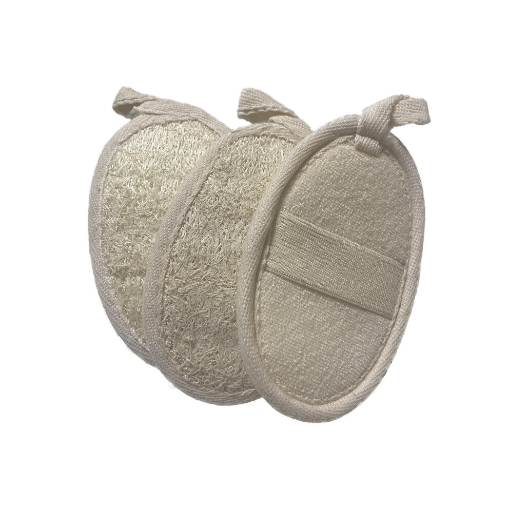 3 Pack Natural Sisal Loofah Body Scrubber for Shower Gentle Exfoliating Sponge for Men and Women