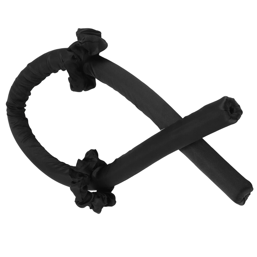 Black Heatless Hair Curler Headband For Overnight Curls With Gentle Hair Protection