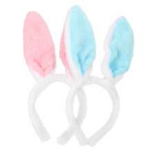 Rabbit Ear Headband Set, Soft Plush Bunny Ears, Easter Hair Accessory for Kids and Adults