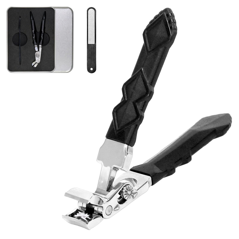 Toenail Clippers for Seniors and Thick Nails, ExtraWide Jaw, Long Handle, Clipping Catcher, 1pcs