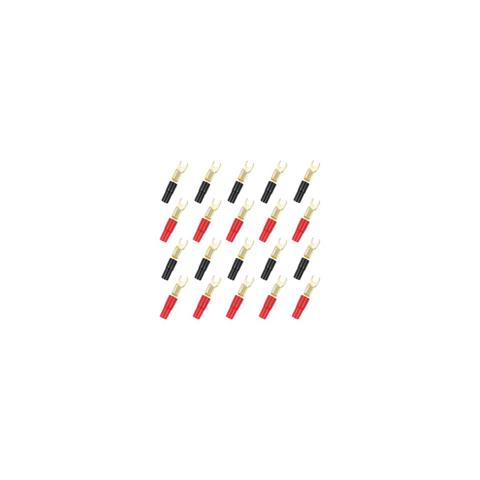 10 Pairs Durable Copper Speaker Spade Terminals Fork Connectors For Secure Audio Connections 9169991704623