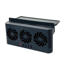 Solar Car Fan with Triple Blade Ventilation, 180 Airflow, Upgraded Sealing Strips, Black