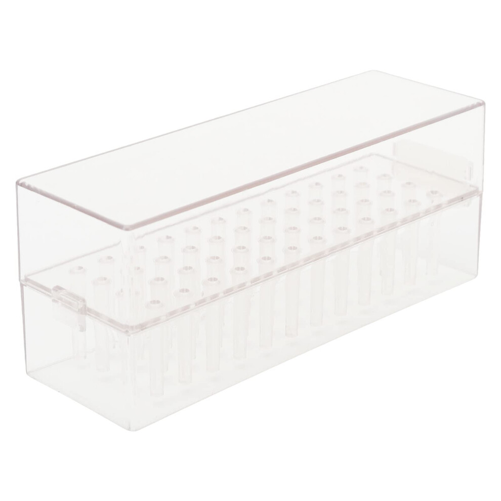 48 Holes Transparent Nail Drill Bit Holder Organizer with Dustproof Cover for Salon and Home Use