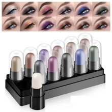 12 Color Eyeshadow Stick Set, Waterproof Long Lasting Shimmer and Matte Cream Eyeshadow Sticks