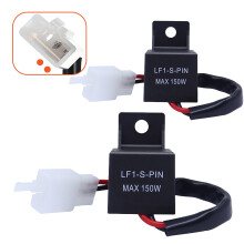 2Pack 12V 2Pin 150W LED Flasher Relay for Motorcycles Fixes Hyper Flash Easy Install