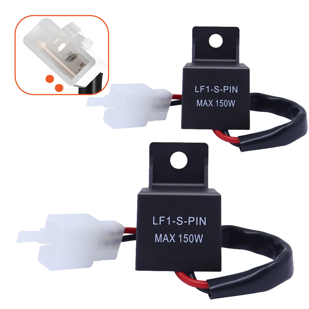 2Pack 12V 2Pin 150W Led Flasher Relay For Motorcycles Fixes Hyper Flash Easy Install 9455672047586