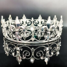 Wedding Tiara Vintage Bridal Crystal Crown Silver Rhinestone Headpiece for Women and Men
