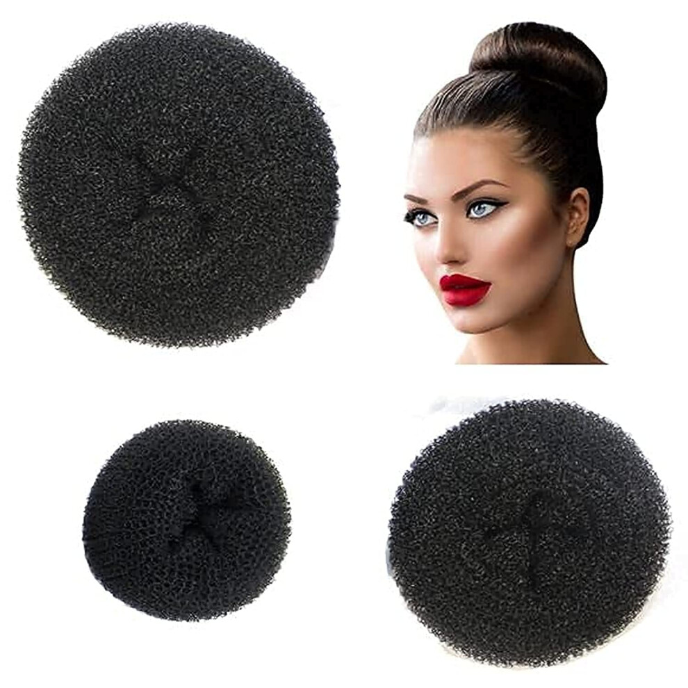 Unisex Black Hair Donut Bun Maker Set 3Pcs Â Quick Professional Buns For Ballet, Kids And Adults