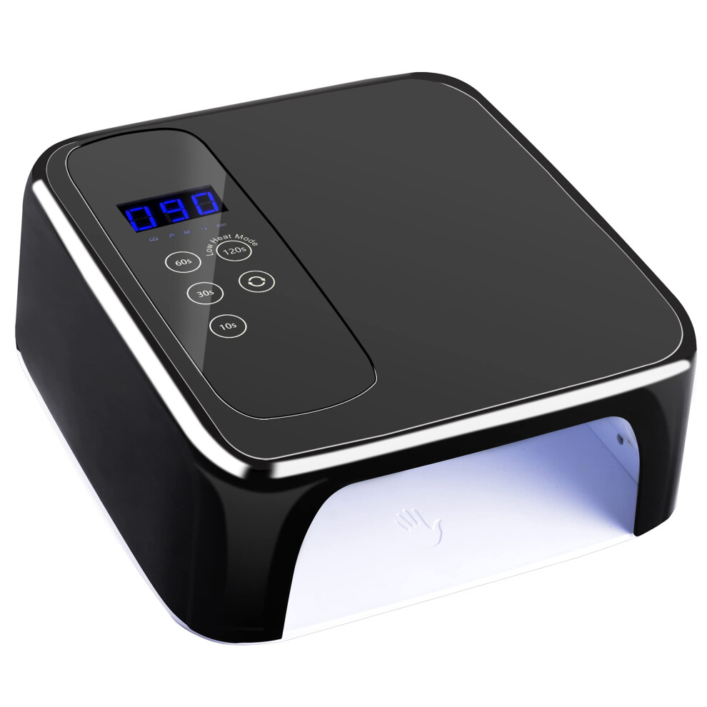 72W Professional UV LED Nail Lamp Cordless Rechargeable Gel Dryer with Timer Sensor LCD Display