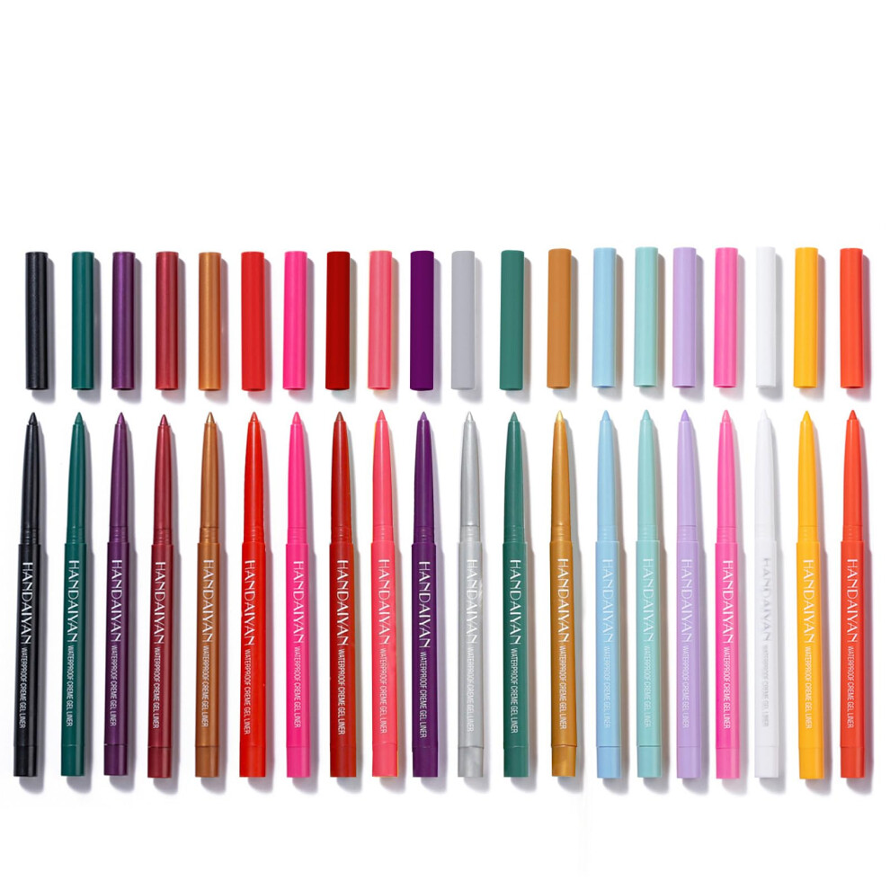 Gel Eyeliner Pencil Set 20 Colors Waterproof SmudgeProof Long Lasting Pigmented Eye Makeup