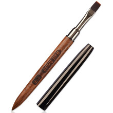 Professional Acrylic Nail Art Brush with Ergonomic Sandalwood Handle Flat Head for Precision Designs