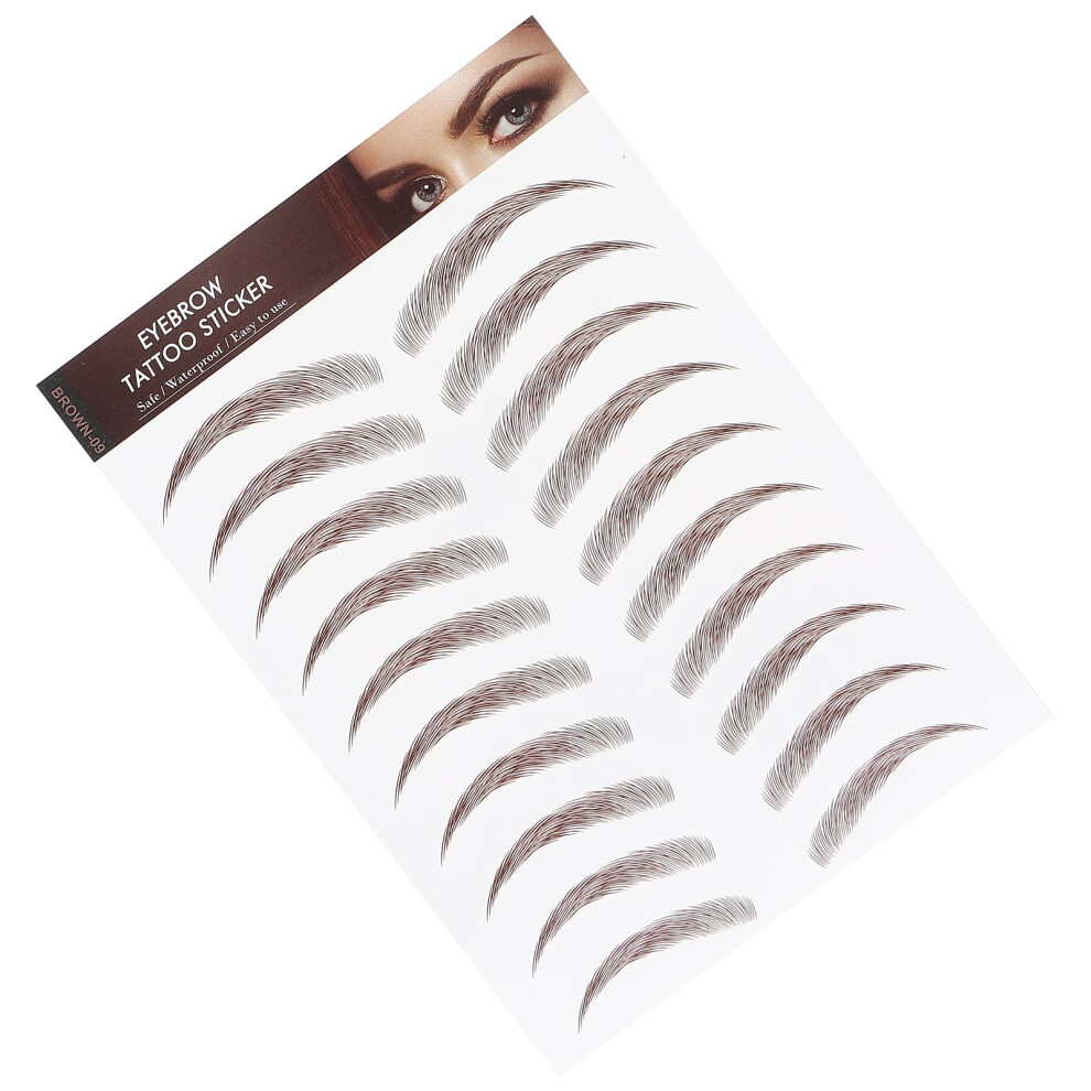 Waterproof Eyebrow Stickers for Women, Natural Look LongLasting Temporary Eyebrow Tattoos Brown09