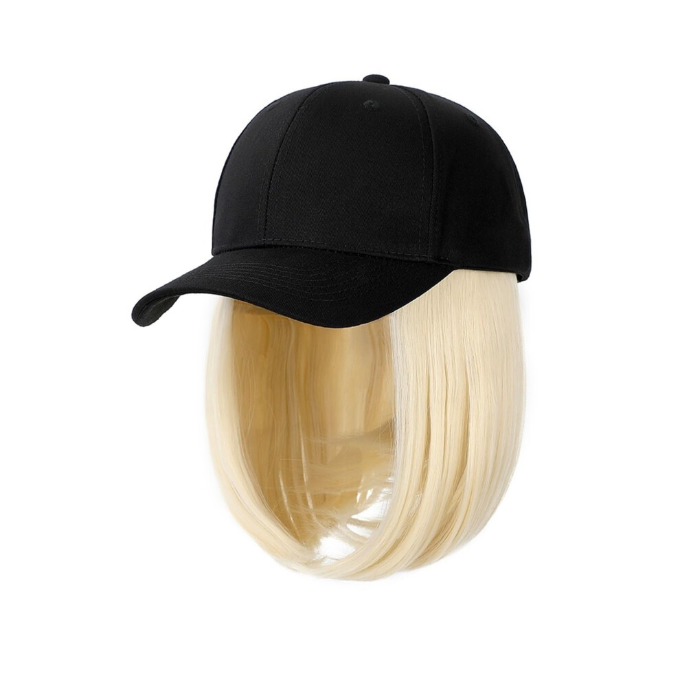 Unisex Women's Baseball Cap Wig With Short Wavy Synthetic Bob Hair, Adjustable Hat For Hair Loss