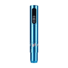Wireless Tattoo Pen Machine with LCD Display, Dual Batteries, Lightweight Rotary Gun for Artists, Blue