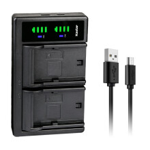 Dual USB Camera Battery Charger with LED for Kodak Pixpro AZ901 and S1