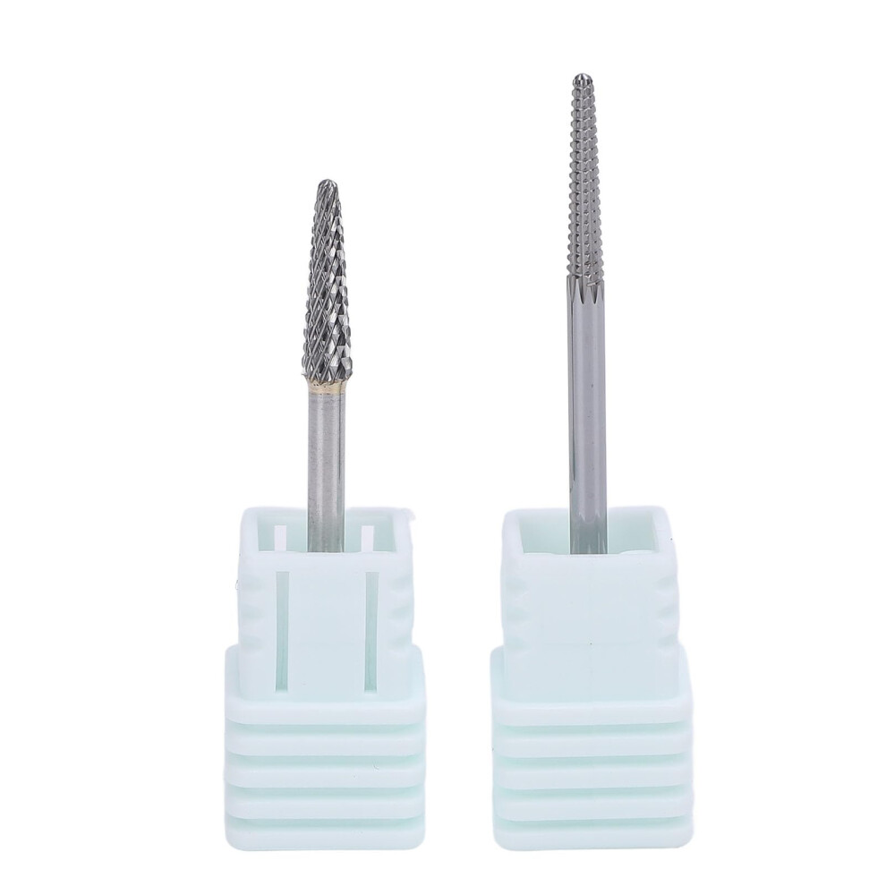 Tungsten Steel Nail Drill Bits Set for Efficient Nail Prep and Precision Cuticle Cleaning, 2 Pcs