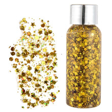 Glitter Gel with Holographic MultiColor Shine for Festival Face and Body Makeup, 9 Colors