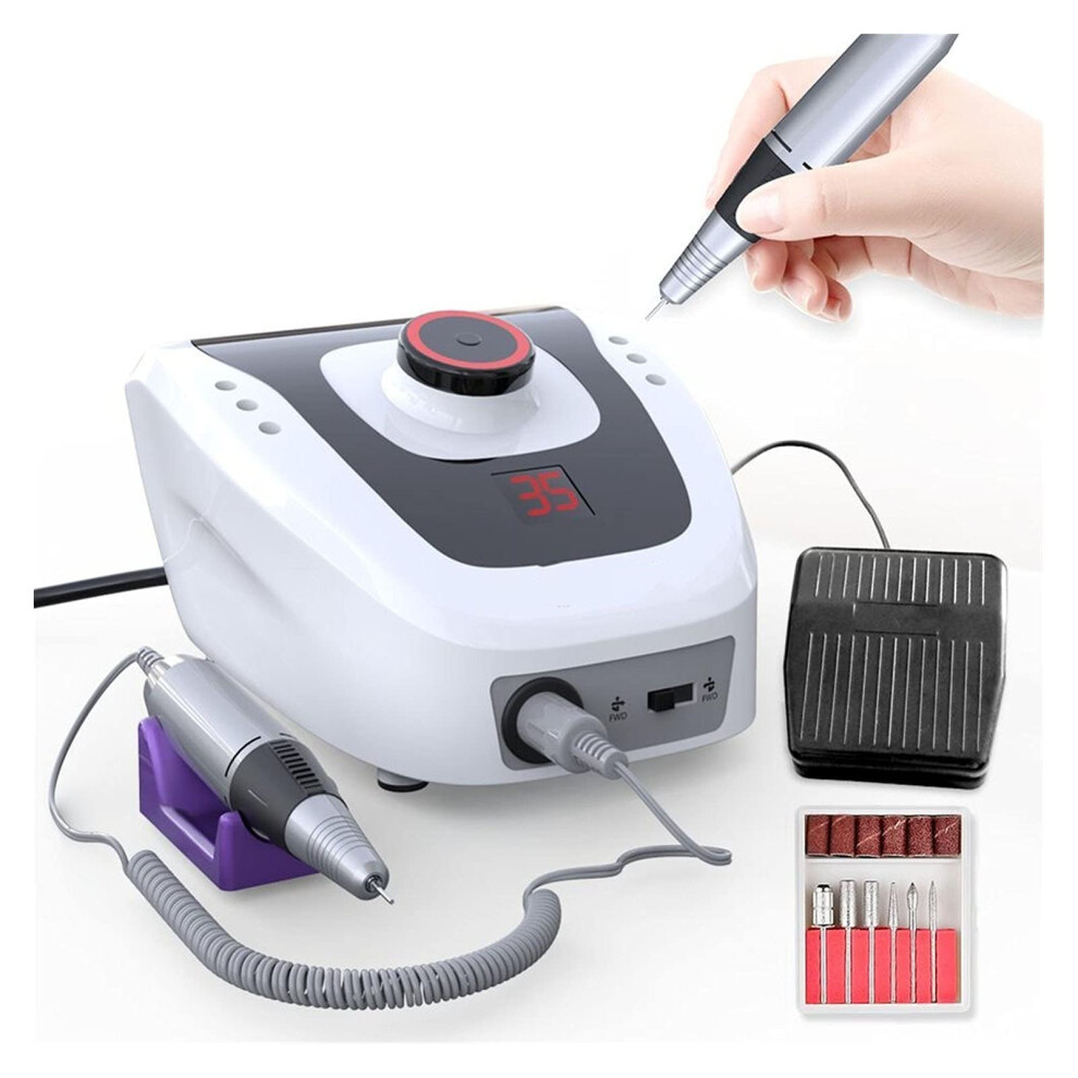 Electric Nail Drill 35000RPM Professional Nail File for Manicure Pedicure Acrylic Gel Nails