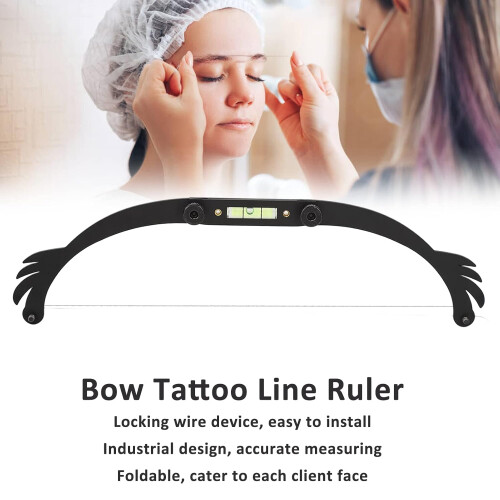 Microblading Eyebrow Ruler Adjustable Bow Design with Replaceable Thread for Precise Mapping 1