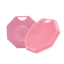Silicone Body Scrubber and Shower Brush Set, DualSided Exfoliating Massage, Baby Bath, Pink 2pcs