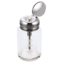 100ml Glass Pump Dispenser Bottle with Pushdown Leakproof Design for Nail Polish and Makeup Remover