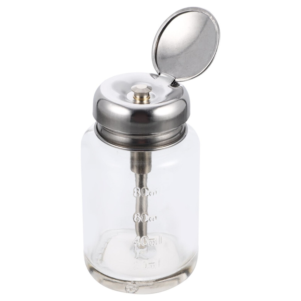 100ml Glass Pump Dispenser Bottle with Pushdown Leakproof Design for Nail Polish and Makeup Remover