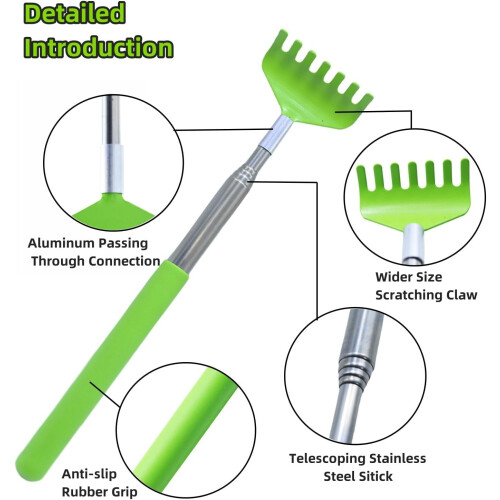 Telescoping Back Scratcher Set for Adults and Kids, Extendable MultiColor 10 Pack Retractable Tools 1