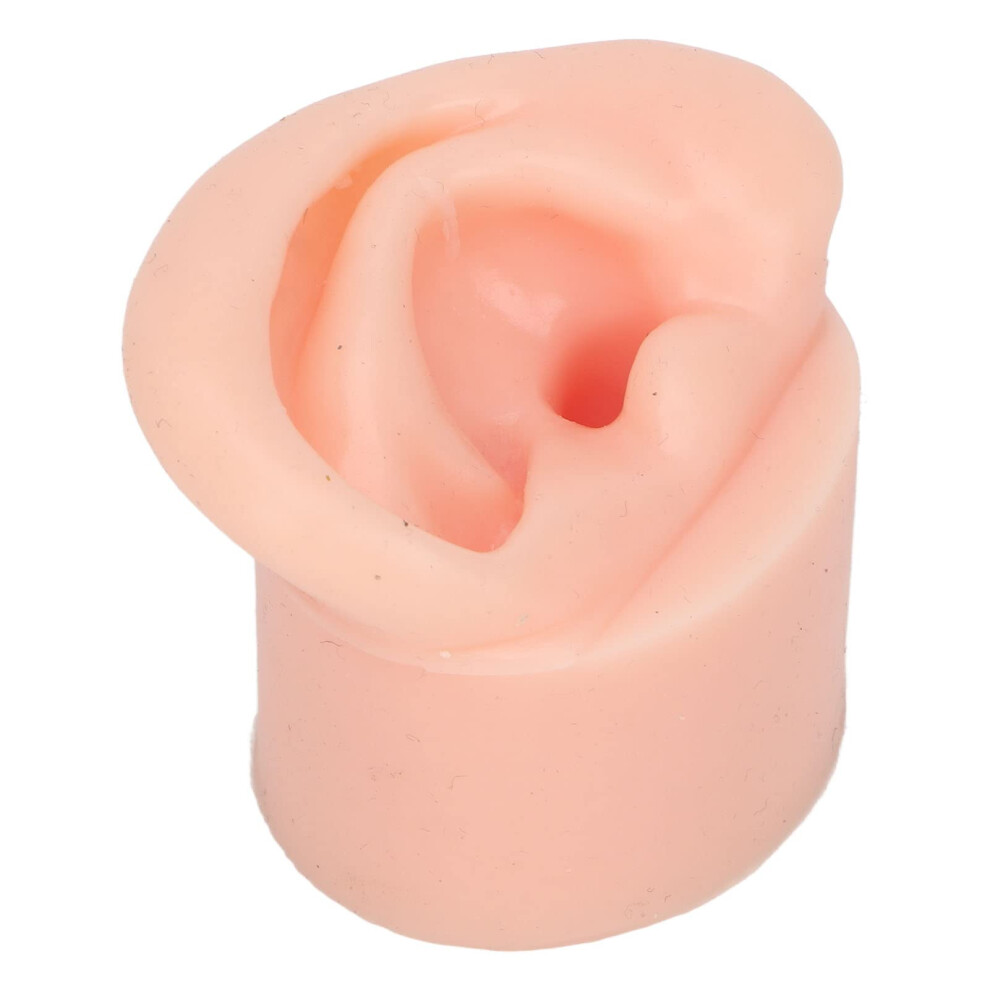 Silicone Ear Model with Realistic Skin Texture, Flexible Right Ear Piercing Practice and Jewelry Display Prop