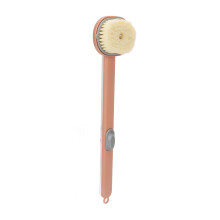 Brosse de bain rose avec long manche, étanche et tête amovible, douce pour la peau