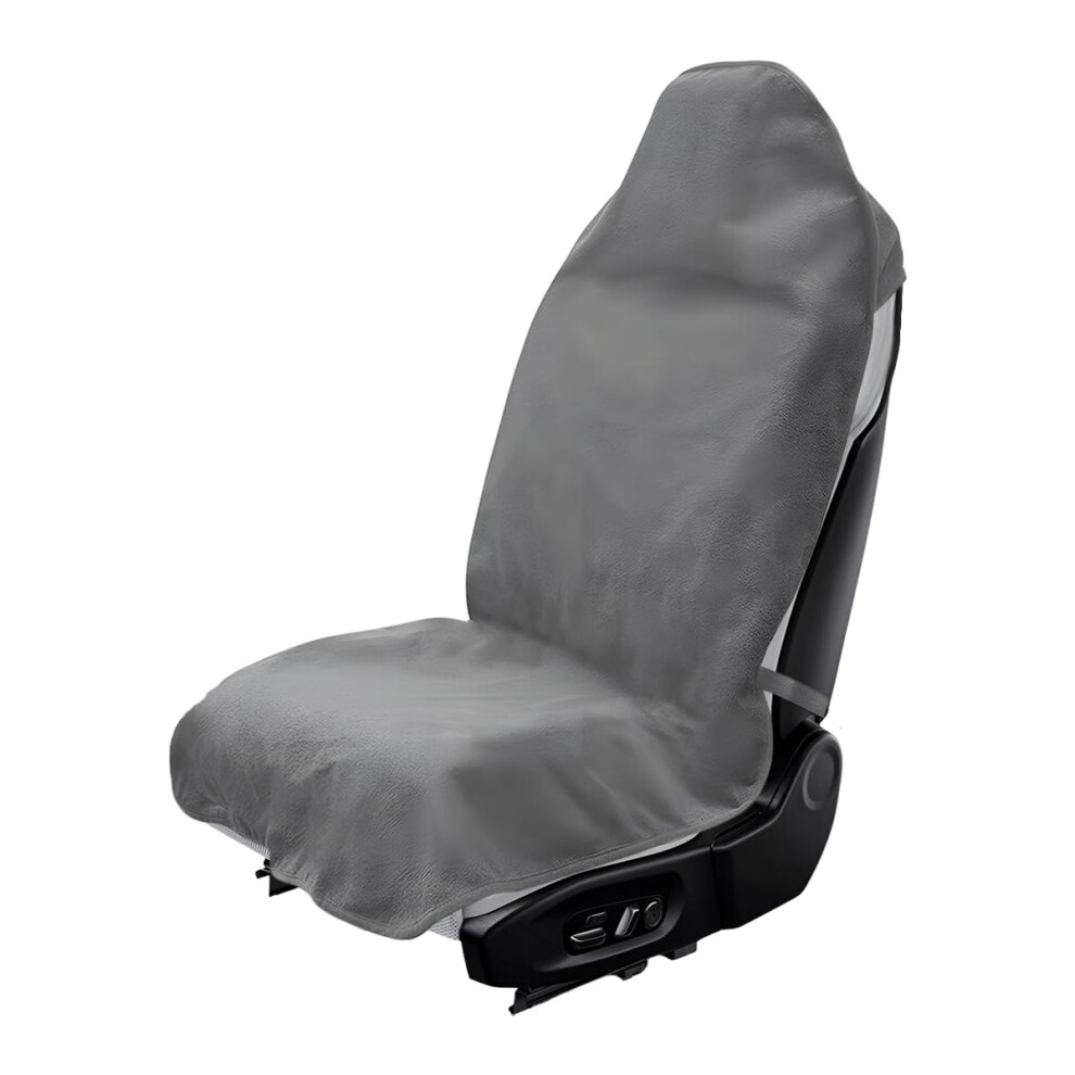 Waterproof Sweatproof Car Seat Protector Nonslip Terry Cloth Cover For Suv Truck Sedan Gray 9113335832411