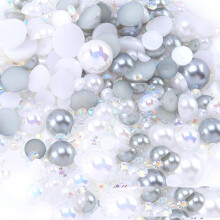 AB Color Flatback Rhinestones and Half Pearls Mix 310mm for DIY Crafts Jewelry Nail Art Decoration