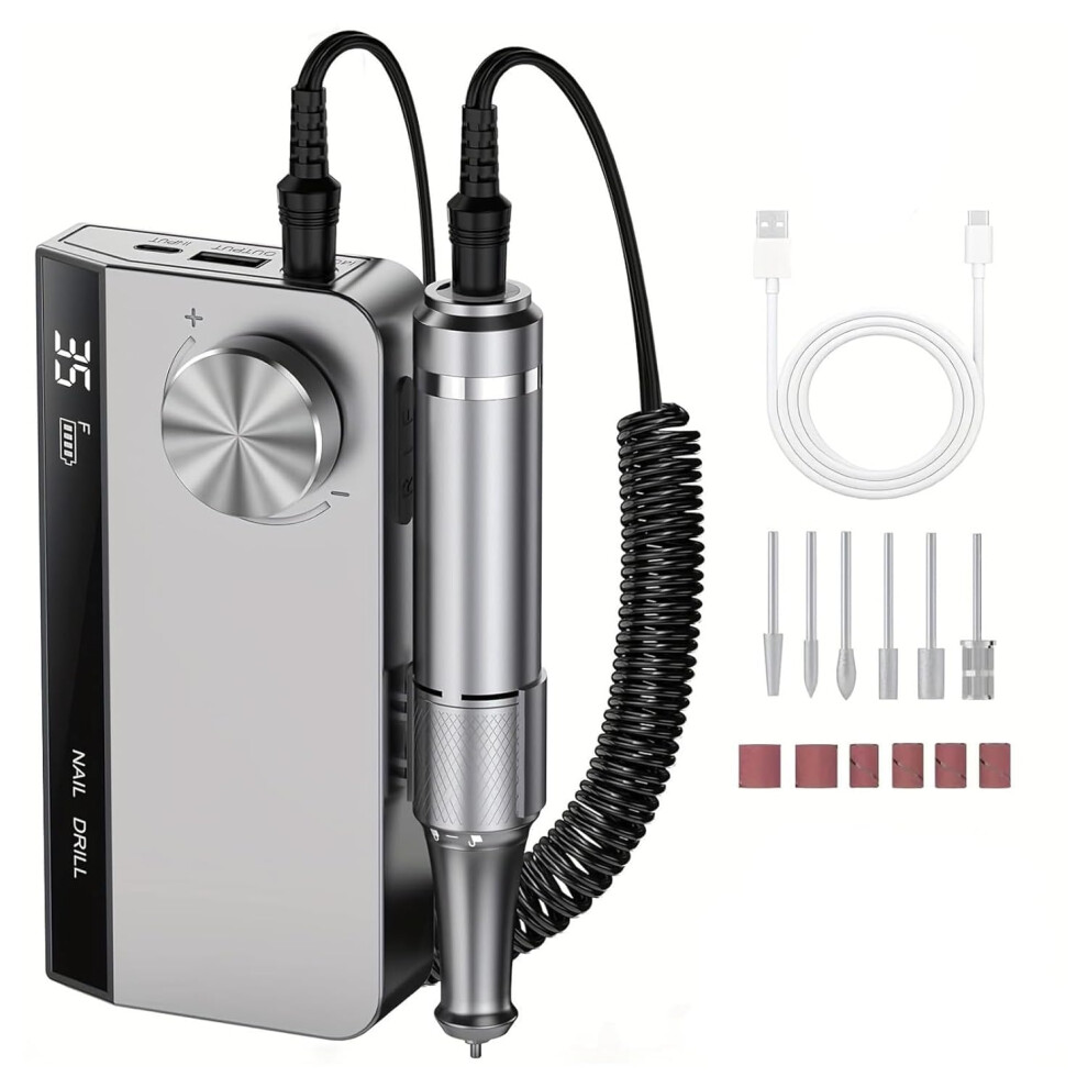 Professional Nail Drill 35000RPM Rechargeable Electric Nail File for Acrylic and Gel Nails Kit