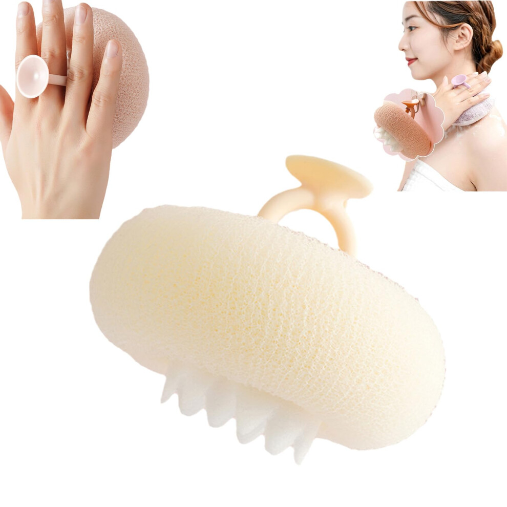Sunflower Bath Sponge with Suction Cup, Soft Exfoliating 2in1 Shower Scrubber for Body