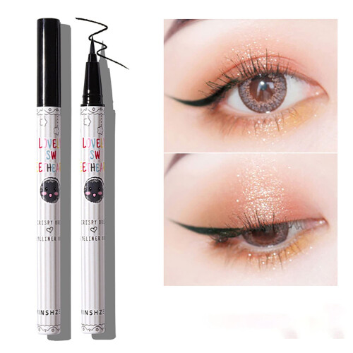 Black Waterproof Liquid Eyeliner Pen Sweatproof Long Lasting Fine Tip for Precise Eye Makeup 2