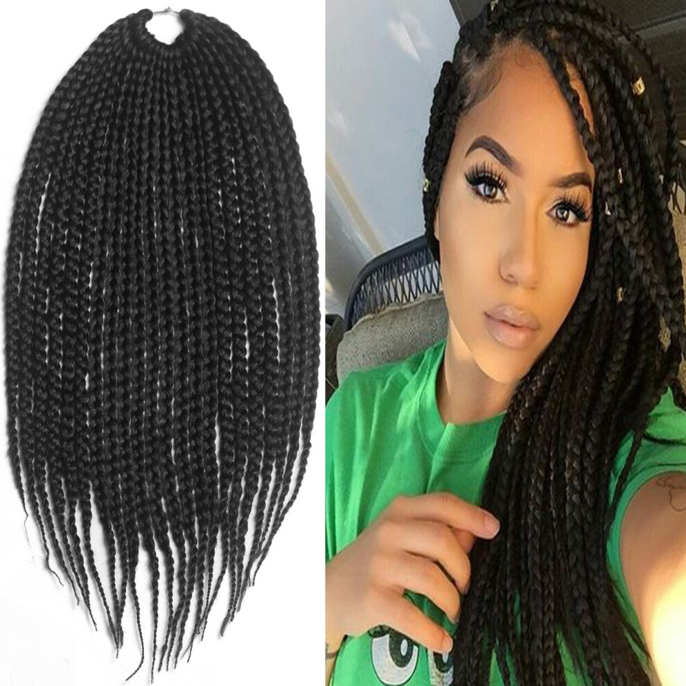 18 Inch Crochet Box Braids Hair Extensions, Jumbo Senegal Twist, Natural Ombre, Ready to Install