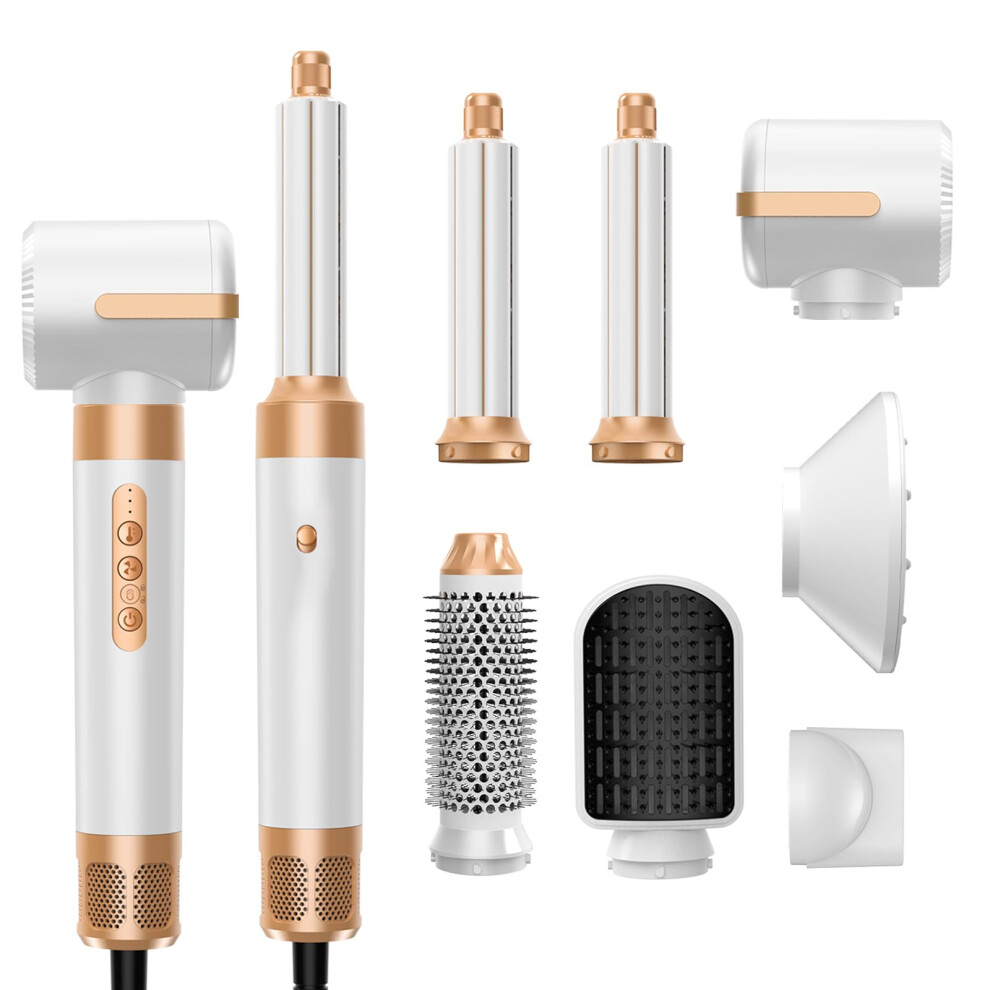 7 in 1 Blow Dryer Brush Set with Speed Motor and Negative Ion Tech, Hot Air Brush for Curling, Straightening and Smoothing